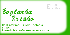 boglarka kripko business card